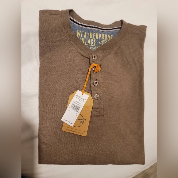 Weatherproof VINTANGE Henley long sleeve| Brown Color | Size L| NWT - Picture 6 of 6
